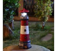 Garden Outdoor Statues, Waterproof Lighthouse Lights Lawn Decor; Automatic Rotating Solar Lights for Yard, Patio, Ground, Tabletop Decoration; Unique Housewarming Gifts - Red