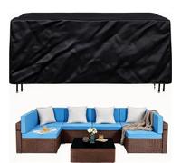 Garden Outdoor Table Cover 110x100x84cm 2-4 Seater Rattan Garden Furniture Covers Heavy Duty 210D Material PU Coating Sofa Protector for Furniture Sets Patio Table Cover