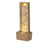 Garden Outdoor Water Feature, Tall Waterfall Water Fountain, With Warm LED Lights, Layered Rock Design, Seashells Teamson Home Brown One Size