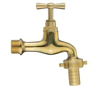 Garden Outside Tap 1/2 & 3/4 Quick Connector Hose Plug Various Models Lever (Brass Bib + 13mm Barb, 1/2")