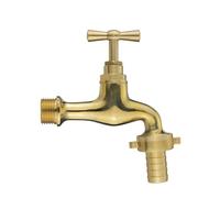 Garden Outside Tap 1/2 & 3/4 Quick Connector Hose Plug Various Models Lever (Brass Bib + 15mm Barb, 1/2")
