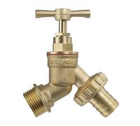 Garden Outside Tap 1/2 & 3/4 Quick Connector Hose Plug Various Models Lever (Brass bib (Barbed), 1/2")