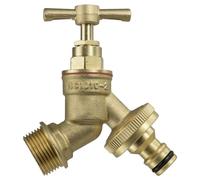 Garden Outside Tap 1/2 & 3/4 Quick Connector Hose Plug Various Models Lever (Brass bib (Quick Connector), 1/2")