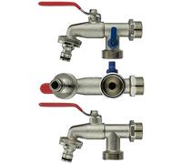 Garden Outside Tap 1/2 & 3/4 Quick Connector Hose Plug Various Models Lever (Double Lever tap (Quick Connector), 3/4")