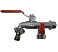 Garden Outside Tap 1/2 & 3/4 Quick Connector Hose Plug Various Models Lever (Double Lever tap (Quick Connector), 1/2")