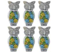 GARDEN OWL ORNAMENT SOLAR STATUE RESIN GARDEN DECOR 23CM TALL BALCONY OUTDOOR