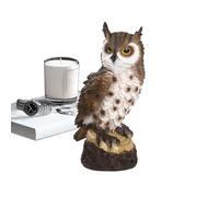 Garden Owl Statue, Realistic Owl Sculpture | Realistic Animal Figure with Scarecrow Action and Expression for Balcony Terrace Garden Pool Fireplace
