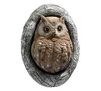 Garden Owl Tree Statue, Whimsical Tree Sculpture, Polyresin Office Owl Figurine, Cute & Funny Owl Statue, Decoration for Garden, Backyard, Park, Home, Outdoor, Gift for Family (Brown)
