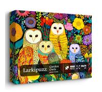 Garden Owls Puzzles for Adults 1000 Pieces, Larkipuzz Colorful Bird Jigsaw Puzzles Floral, Difficult Impossible Plant Animal Art Theme as Home Decor