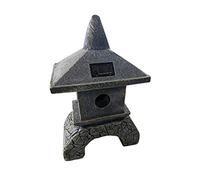 Garden Pagoda Ornament Solar Buddha Japanese Resin Lantern Decor Courtyard landscape,Grey