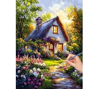 Garden Paint by Numbers for Adults, DIY Paint by Numbers Landscape without Frame, Painting by Number for Adults Beginners, Canvas Kits with Brushes, Home Wall Decor, Gifts for Women, 60x80cm, -8254