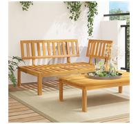 Garden Pallet Sofa Brown Solid Acacia Wood 133x92x69cm Patio Seat Set