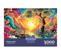 Garden Paradise 1000 Piece Puzzle Enchanted Forest at Sunset Smooth Cut Paper Jigsaw Puzzle, Challenging Brain Game And Relaxing Activity for Adults 70x50cm/1000pcs