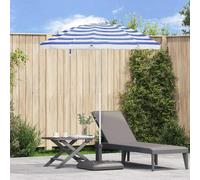 Garden Parasol 180cm Blue & White 170T Polyester Tilt Adjustable 8-Rib UV-Resist