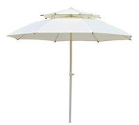 Garden Parasol 2.15M Double Top Patio Umbrella,Garden Parasol Waterproof,Sun Protection,For Deck Backyard Pool Beach Patio-White