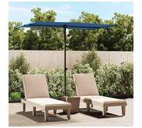 Garden parasol 200x150cm Azure Blue UV Polyester canopy Aluminium pole 180° tilt