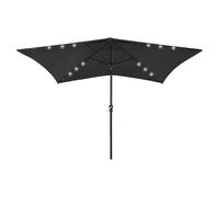 Parasol with LEDs and Steel Pole Outdoor Umbrella Canopy Sun Shelter vidaXL