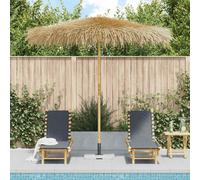 Garden Parasol 210cm Natural Bamboo Pole Banana Leaf Roof Handwoven 260cmHeight