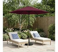 Garden Parasol 226x226cm Rectangular Bordeaux Red Polyester UV Vent Pop-up Lock