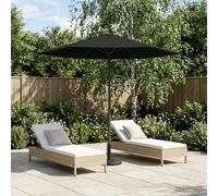 Garden Parasol 230x230cm Black Polyester Rectangular Pop-Up UV Vent Steel Frame