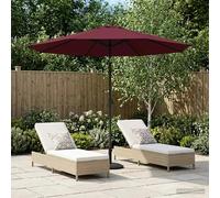 Garden Parasol 230x230cm Bordeaux Red Polyester Rectangular PopUp UV Vent Locked