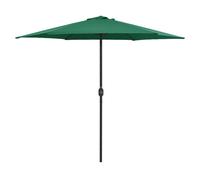 Garden Parasol 270cm Ø Green Polyester Canopy, Aluminium Pole, Crank & Air Vent