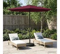 Garden Parasol 270x270cm Bordeaux Red Polyester Rectangular Pop-Up 6-Rib UV Vent