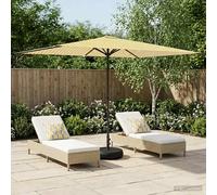 Garden Parasol 290x190cm Polyester Yellow/White Rectangular Pop-Up UV Vent Steel