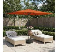 Garden Parasol 2x3m Terracotta Polyester Solar LED Tilt UV Shade with Base 40kg