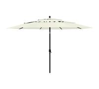 Garden parasol 3.5m Sand polyester canopy powder-coated aluminium pole 8-rib UV