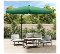 Garden Parasol 300cm Green Polyester Canopy Steel Pole 42mm Crank Vent 6Rib Base