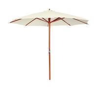Garden Parasol 300x258 cm Sand White Hardwood Frame Polyester Cover Outdoor Sun