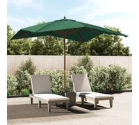 (green) vidaXL Garden Parasol Umbrella with Wooden Pole Outdoor Parasol Sun Umbrella