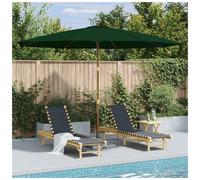 vidaXL Green Garden Parasol with Wooden Pole 3.5m - Size: 240 x 350 x 350cm - Wilko