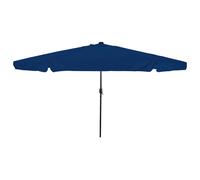 Garden Parasol 395x395cm Azure Polyester Canopy LED Crank Durable Outdoor Steel