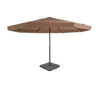 Garden Parasol 5m Taupe UV Resistant Canopy Aluminium Frame Crank & PortableBase