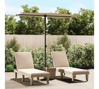 Garden Parasol Adjustable 180° Rotating Aluminium Pole 180 x 110 x 208 cm Taupe