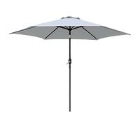 Garden Parasol Aluminium Crank and Tilt Outdoor Sun Shade Grey 2.7m Patio Umbrella