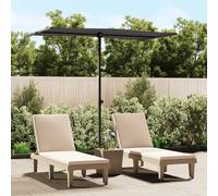 Garden parasol Anthracite 180x110cm Polyester Canopy Aluminium Pole 180deg +Tilt