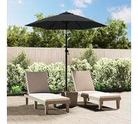 Garden parasol Anthracite 200x224 cm Tilt Crank Polyester Canopy Aluminium 6-rib