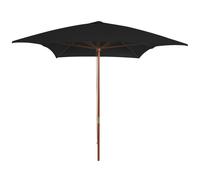 Garden Parasol Anthracite 200x300x250cm Polyester Canopy Bamboo Hardwood airvent