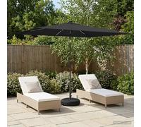 Garden Parasol Anthracite 290 x 190 cm Polyester Solar LED Tilt Vent Base 40kg+