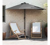 Garden Parasol Anthracite 294x150x224cm Polyester & Steel LED Solar Collapsible