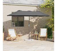 Garden Parasol Anthracite 370x197x239cm Polyester/Aluminium Foldable Crank UV50