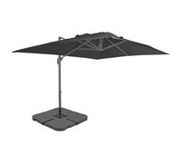 Garden Parasol Anthracite 3x4m Aluminium/Steel Crank Tilt 360° + Black Base Set