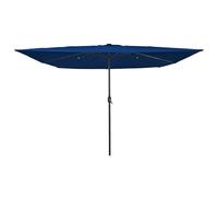 Garden parasol Azurblau 295x295cm Polyester & Steel LED Battery Collapsible UV.