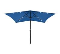 Parasol with LEDs and Steel Pole Outdoor Umbrella Canopy Sun Shelter vidaXL
