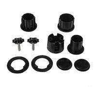 Garden Parasol Base Bracket Accessory Set with Plastic Pipe Sleeve Reducer Rings Fixing Screws and Hole Covers for 38 mm and 48 mm Pole Compatible with Patio Umbrella Stands for Outdoor Use