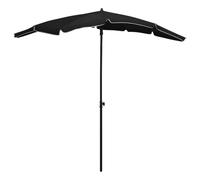 Garden Parasol Black 200x130cm Polyester Steel Pole 32mm Crank Tilt 10-rib UV50