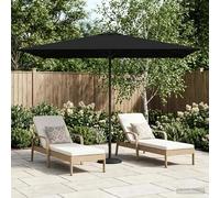 Garden Parasol Black 2x3m Rectangular Polyester UV Pop-Up Air Vent 6-Rib Locking